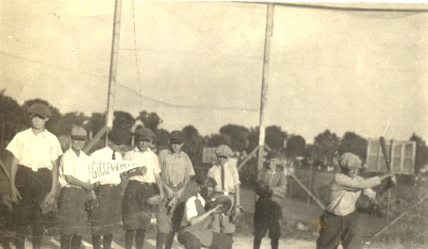   The Guggenheimer-Milliken baseball team in 1924, Midget League Champions.  