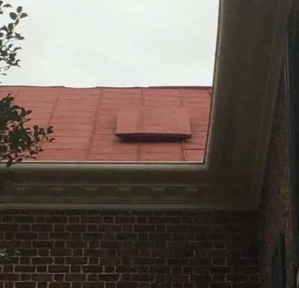 The raised covered section of roof is where a hole was cut and used as a lookout so Union signal officers could see how the Battle of Lynchburg was unfolding. 