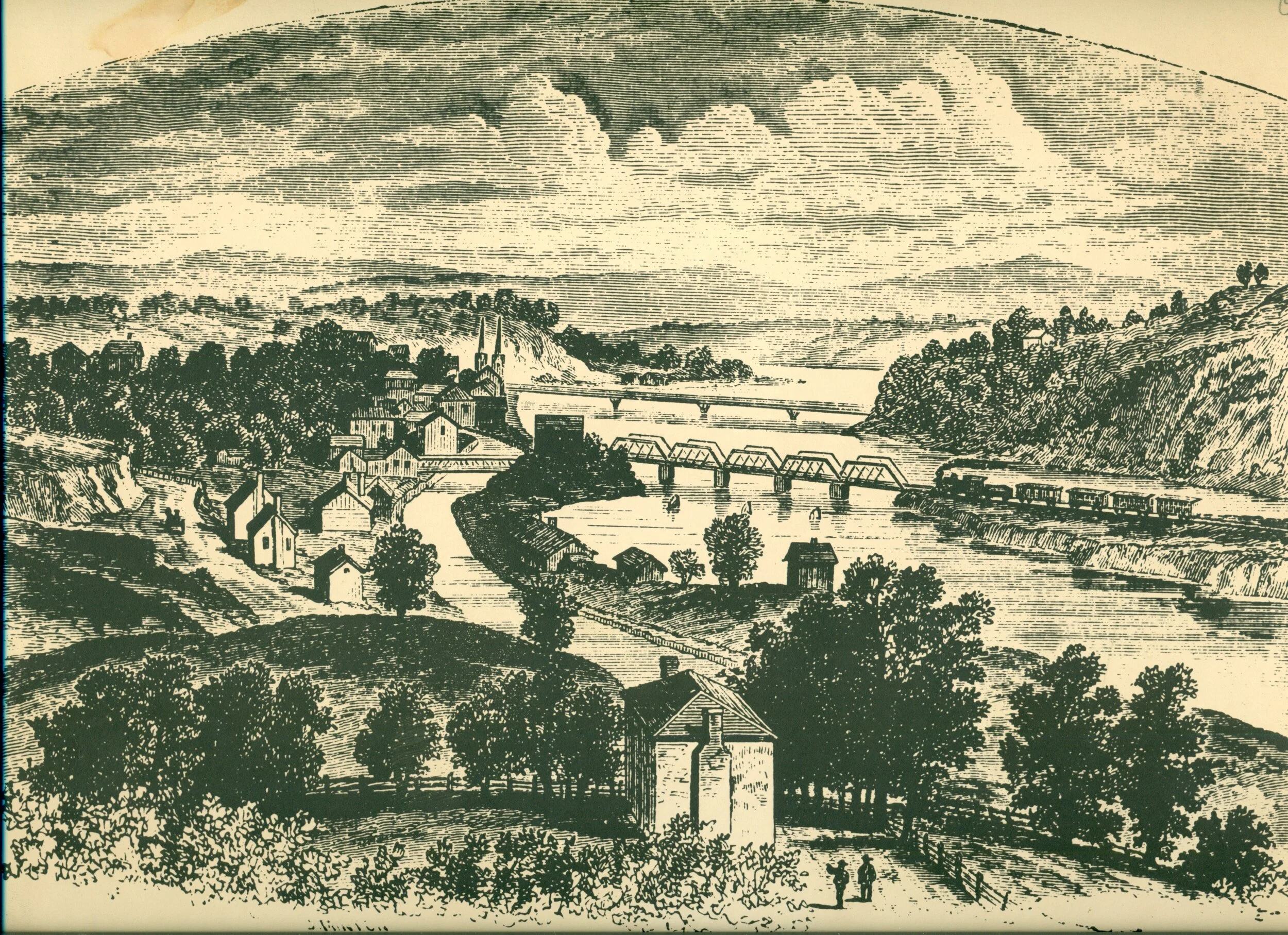 View of the James River below Lynchburg in the mid 1800s, Edward King, Donated to the Lynchburg Museum System by Fidelity National Bank