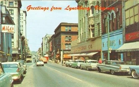 Postcard of Main Street in the 1960s. Gift of Mrs. R.P. Stickley, 80.27.126b