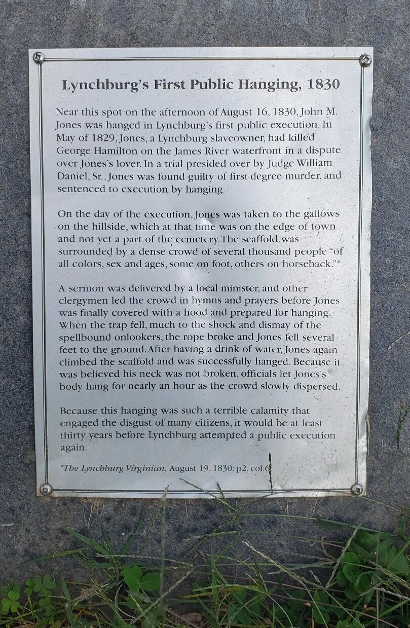 Plaque at Old City Cemetery. Photograph courtesy of Tanya Anderson