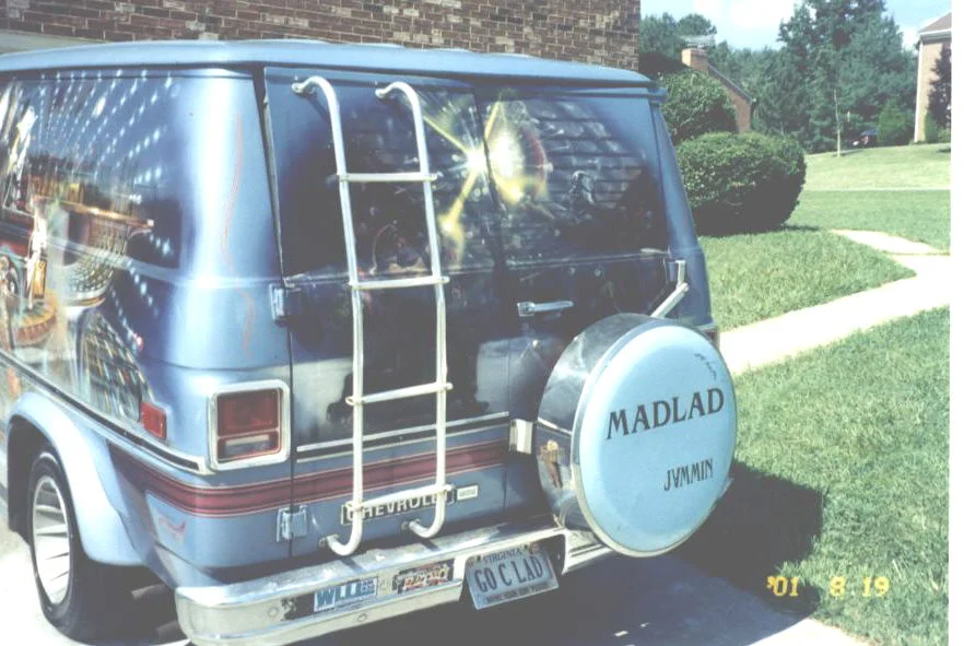  The van DJ Mad Lad drives to events has a customized paint job and is frequently seen around town. 