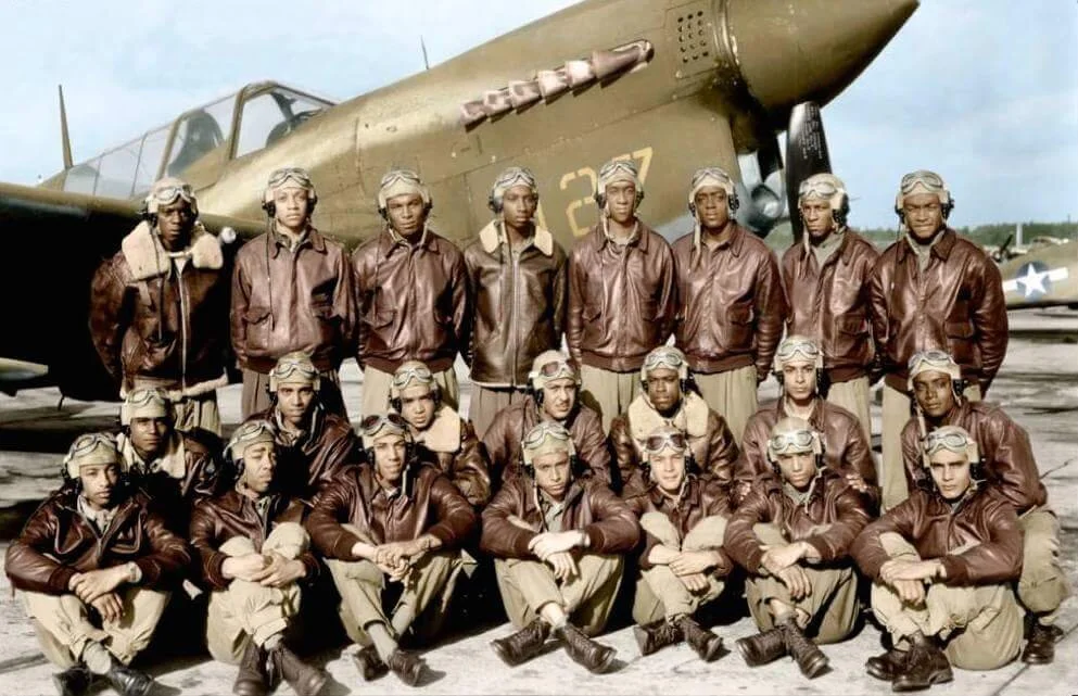 Photograph of Tuskegee Airmen, undated. Doswell is pictured third from left in back row. Courtesy of Jack Morris, III 
