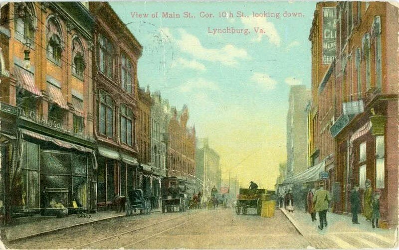  Corner of Main and 10th Streets in Lynchburg, circa 1890, Lynchburg Museum System 