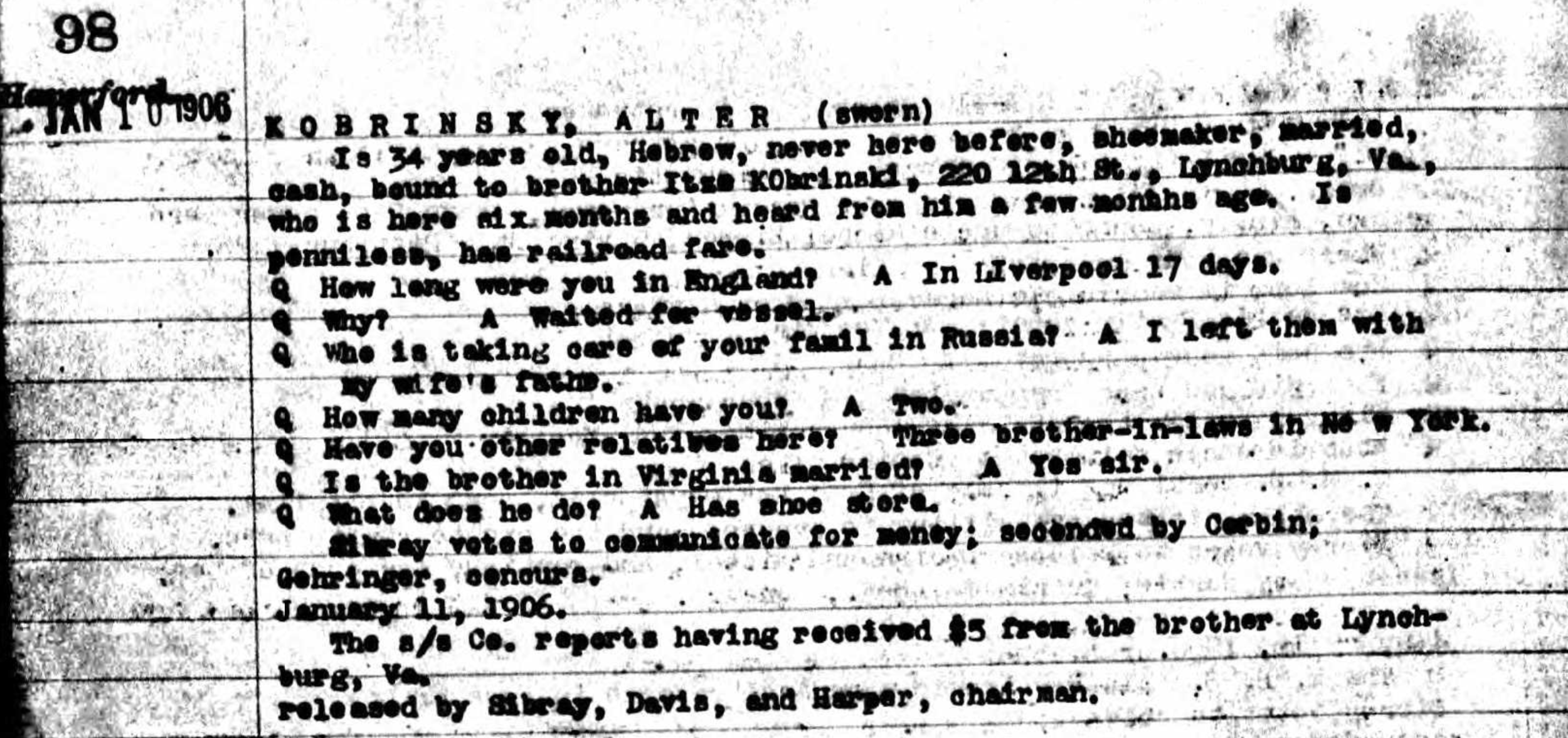  Records of the Special Board of Inquiry, Philadelphia Immigration and Naturalization Services. Found on Ancestry. 