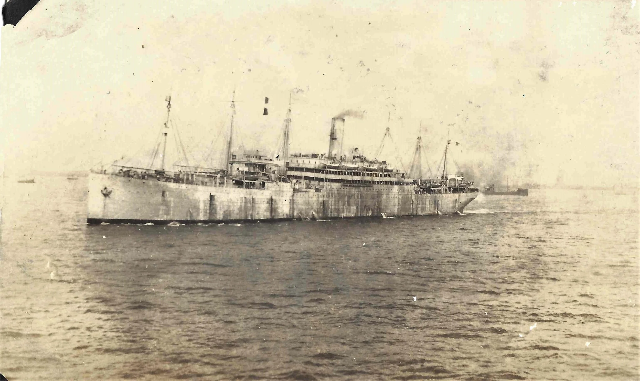  S.S. Rhein, ca. 1918. This is the ship that Frieda and ida took to America.  Photo taken by J. Hal Elder, Sr.  