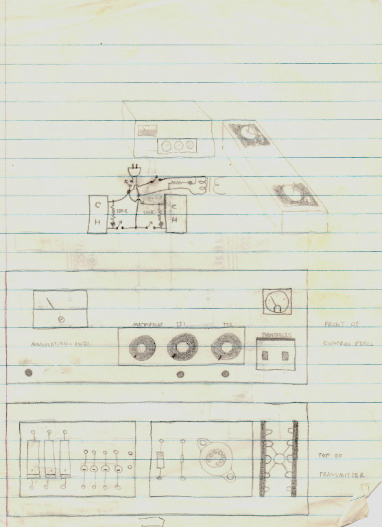  Goins drew this transmitter layout for WKKD while in class 